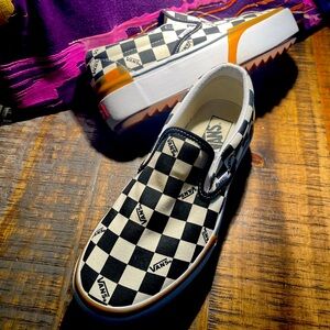Women’s Vans Era Stacked checker checkered 9.5 rare